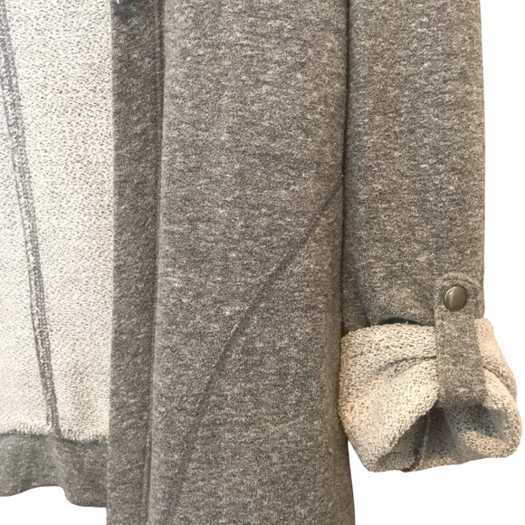Splendid Heather Gray Open Front Waterfall Lightweight Hoodie Cardigan Size S - Picture 3 of 7